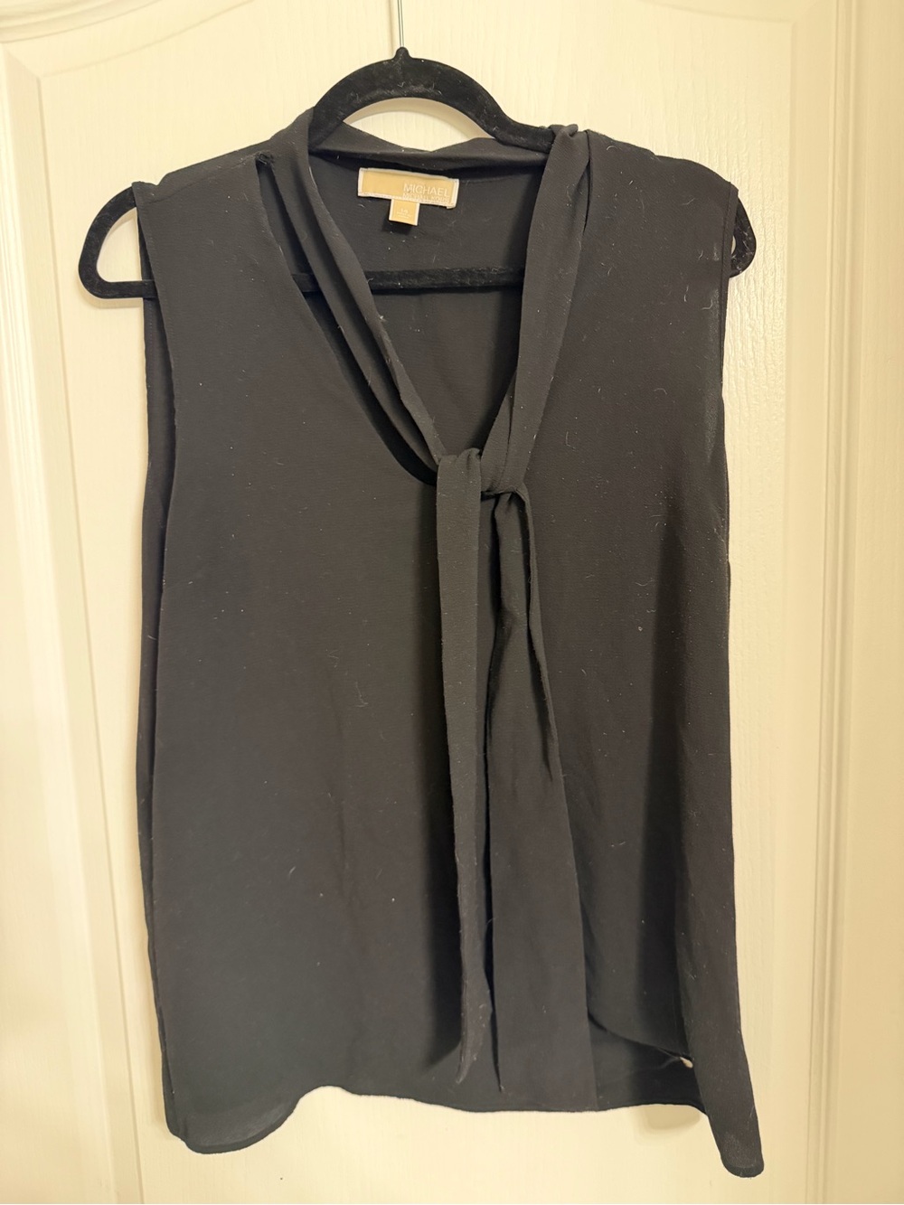 Michael Kors Black Sleeveless Tie-Neck Camisole